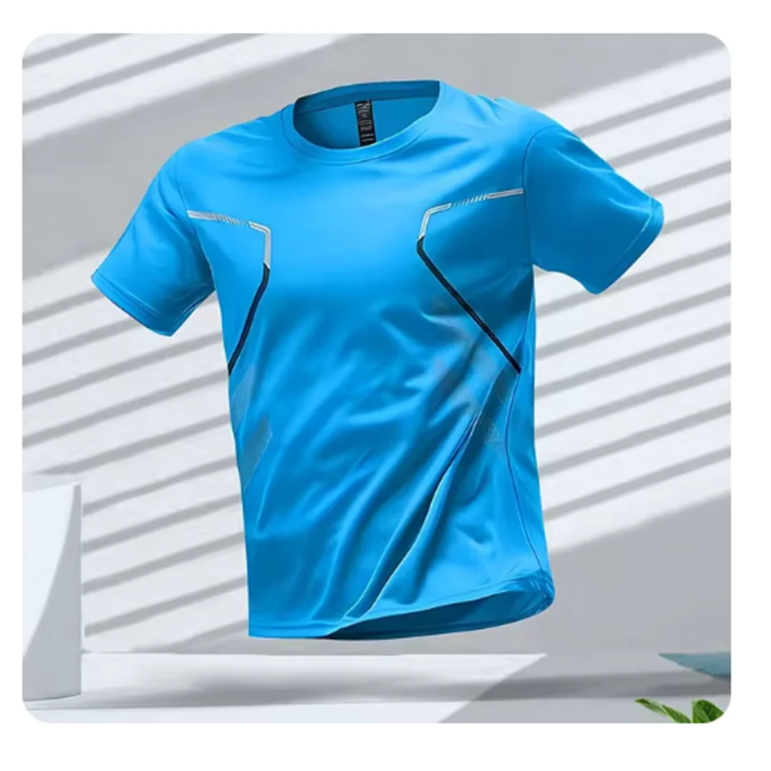 Enganliegendes Herren Fitness T-Shirt, schnelltrocknend & atmungsaktiv, für maximalen Komfort beim Sport.