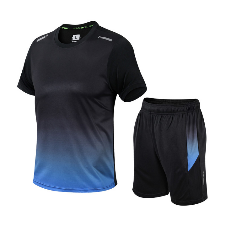Komfortables Herren Sportset mit Farbverlauf, schnelltrocknend, perfekt für intensives Sommertraining