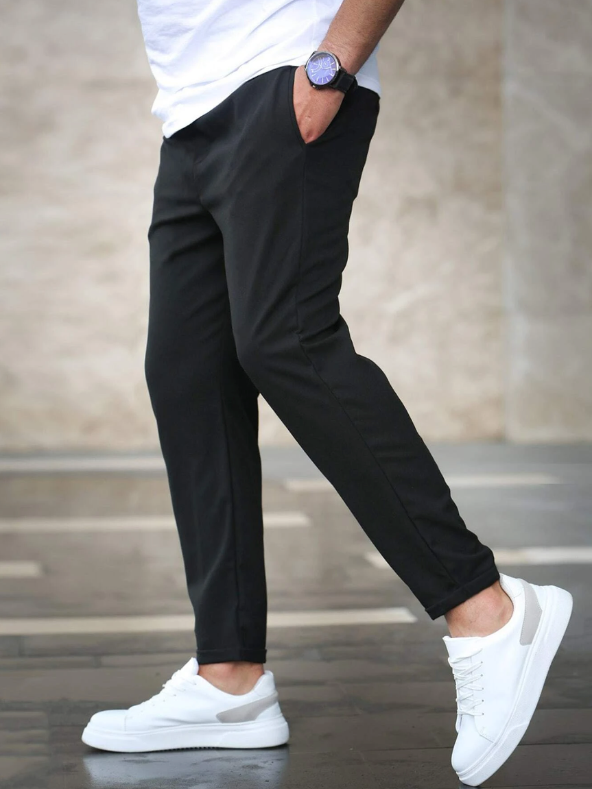 Elegant kombinierte Herren Stretch-Chino mit Hemd und Sakko, schmale Passform, Business-Look