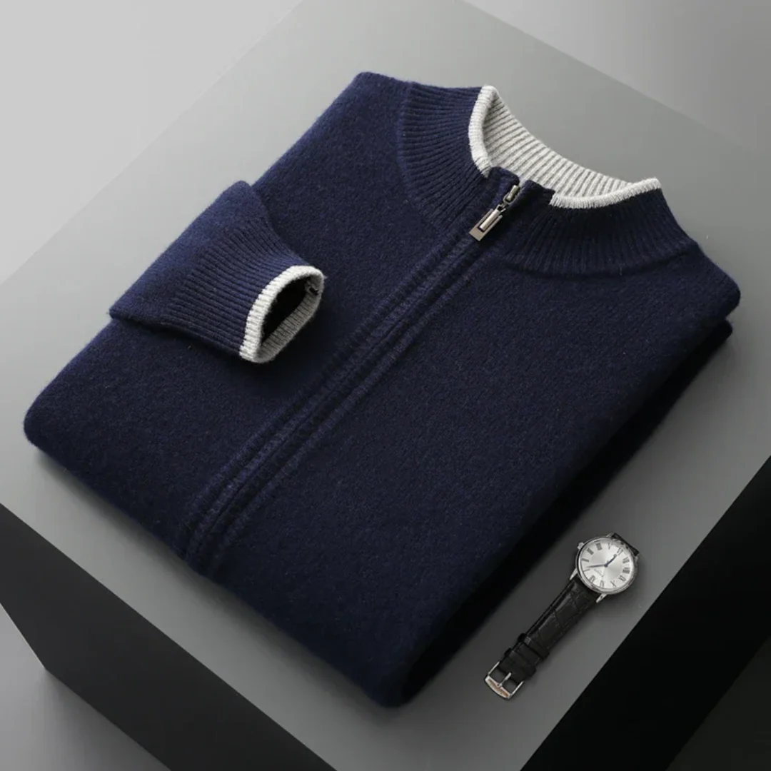 Strickjacke Herren mit Reißverschluss, bequemes & warmes Oberteil für kalte Tage.
