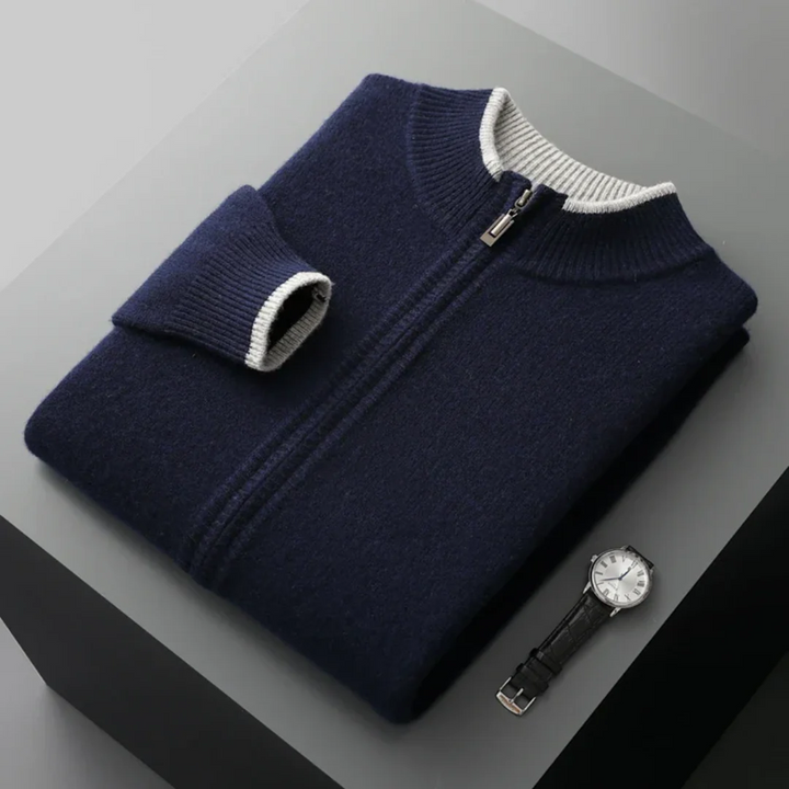 Strickjacke Herren mit Reißverschluss, bequemes & warmes Oberteil für kalte Tage.