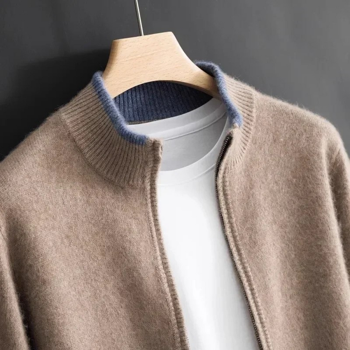 Herren Strickjacke mit Reißverschluss, klassischer & modischer Zip-Cardigan.