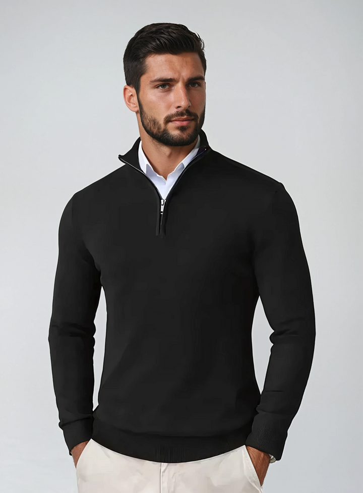 "Herren Strickpullover mit Reißverschluss, Baumwollmix, moderner Schnitt, stilvoll, vielseitig, bequem für jede Gelegenheit"