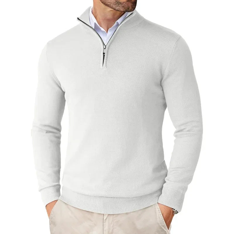 "Herren Strickpullover mit Reißverschluss, Baumwollmix, moderner Schnitt, stilvoll, vielseitig, bequem für jede Gelegenheit"
