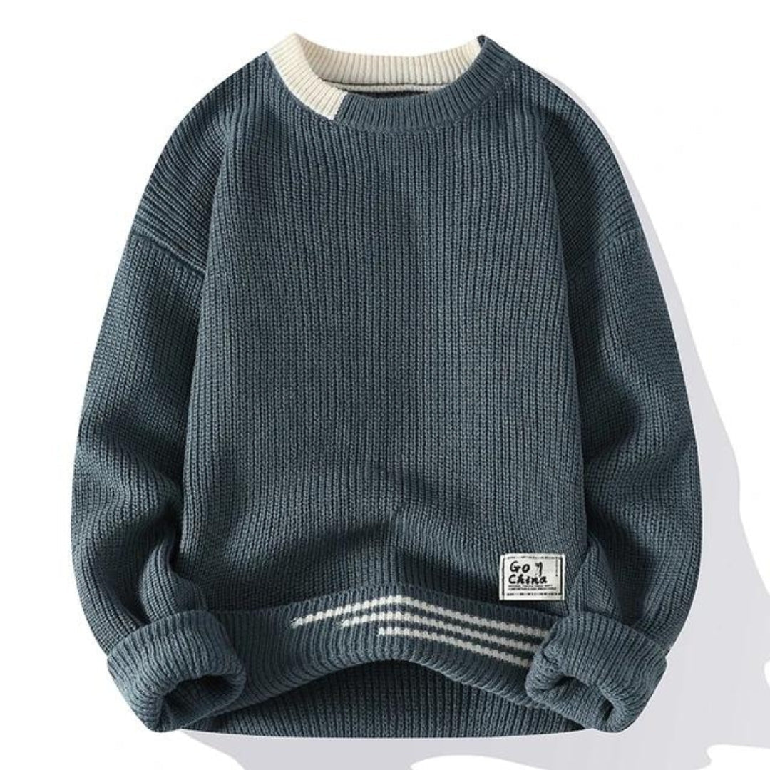 Eleganter Herren Strickpullover mit Rundhals für vielseitige Casual-Outfits; warm, bequem und modisch.