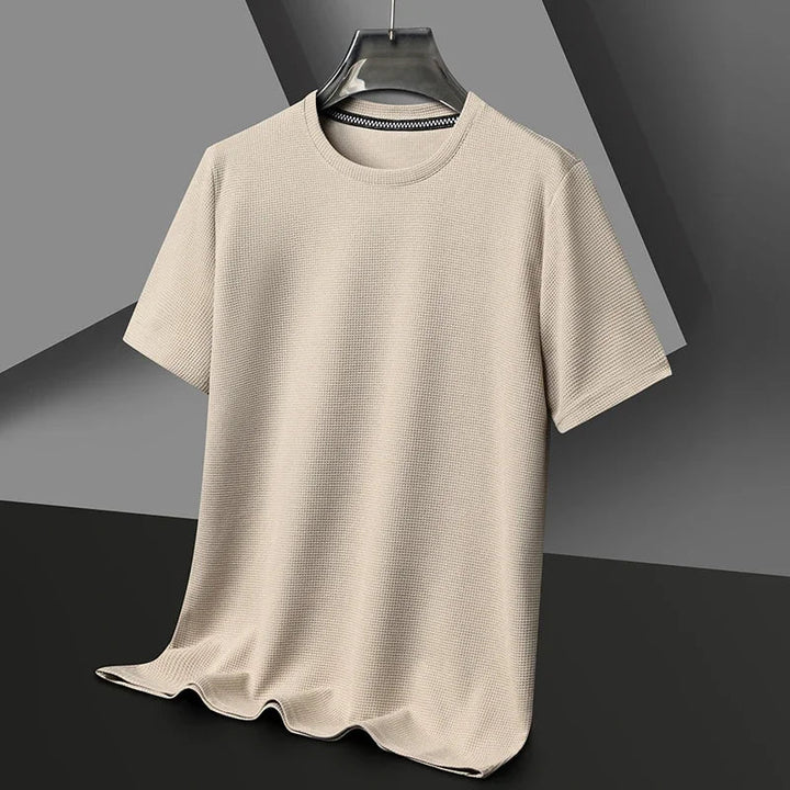 Herren T-Shirt mit atmungsaktiver Waffelstruktur, Rundhalsausschnitt & Kurzarm für den Sommer. Ideal für Freizeit.