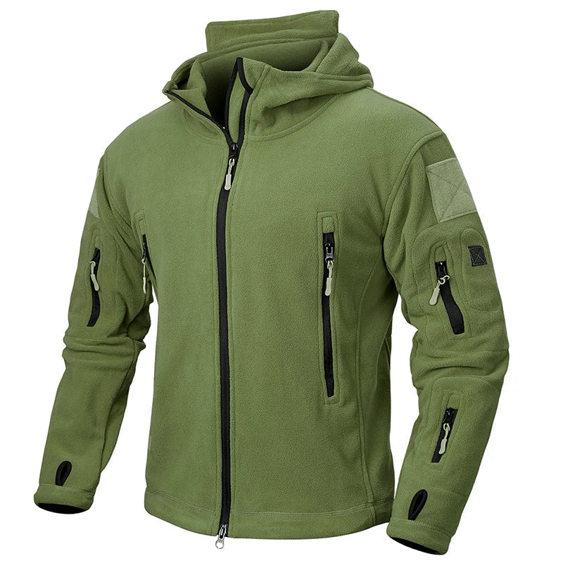 Funktionale taktische Herrenjacke, wasserdicht und atmungsaktiv, ideal für Wanderungen und Outdoor-Aktivitäten.