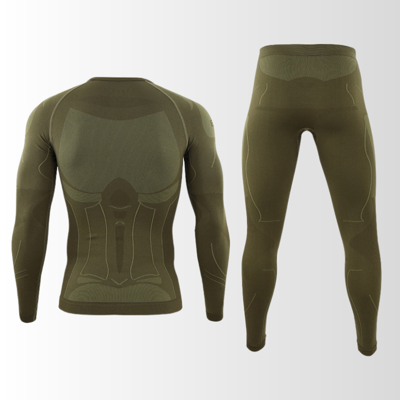"Herren Thermounterwäsche Set, atmungsaktiv, nahtlos, in Blau, ideal für Outdoor und Sport, wärmeregulierend."