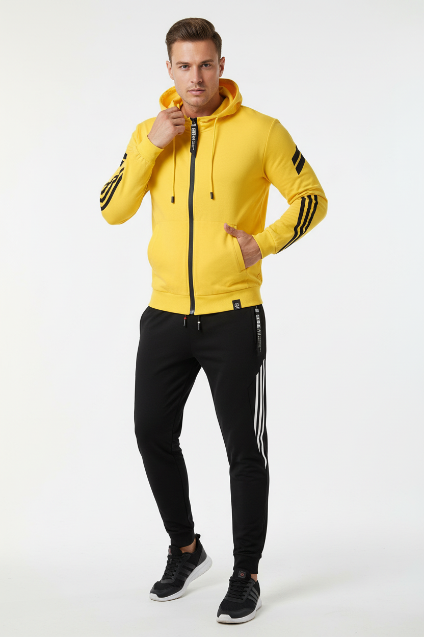Stilvoller Herren Freizeitanzug in klassischer Farbe, bietet sportlichen Komfort & Langlebigkeit. Ideal für Alltag.