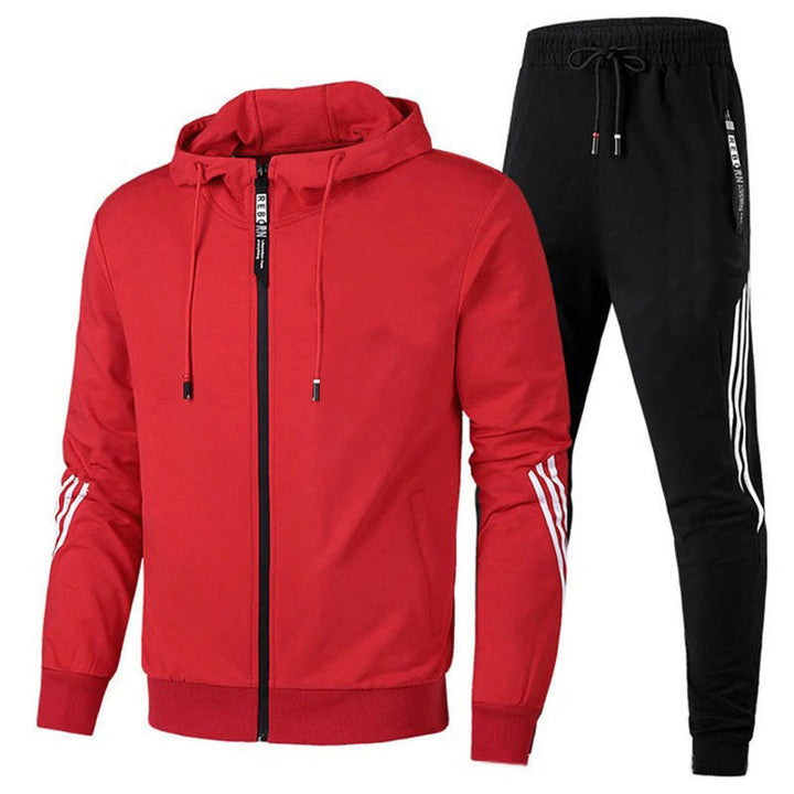 Moderner Herren Sportanzug aus atmungsaktivem Material, bequem & langlebig. Perfekt für Training und Entspannung.