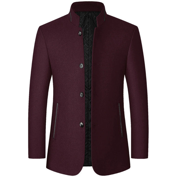 Herren Trenchcoat aus Wolle, klassisch lässig, ideal für Herbst und Frühling, elegant in Freizeitkleidung.