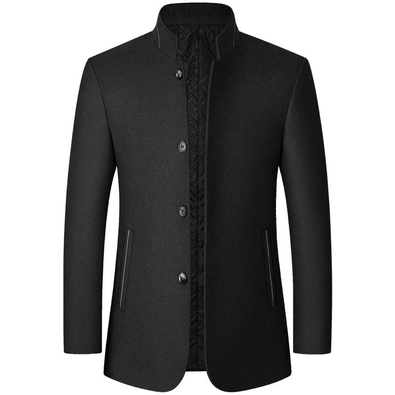 Eleganter Herren Trenchcoat aus warmem Wollmix, perfekt für kühle Herbsttage, stilvolle Freizeitjacke.