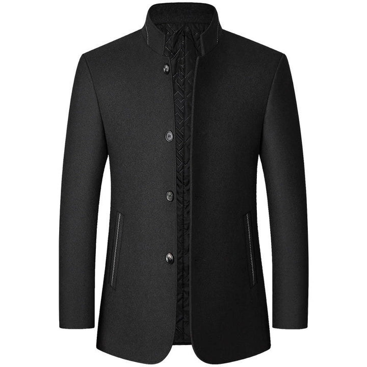 Eleganter Herren Trenchcoat aus warmem Wollmix, perfekt für kühle Herbsttage, stilvolle Freizeitjacke.