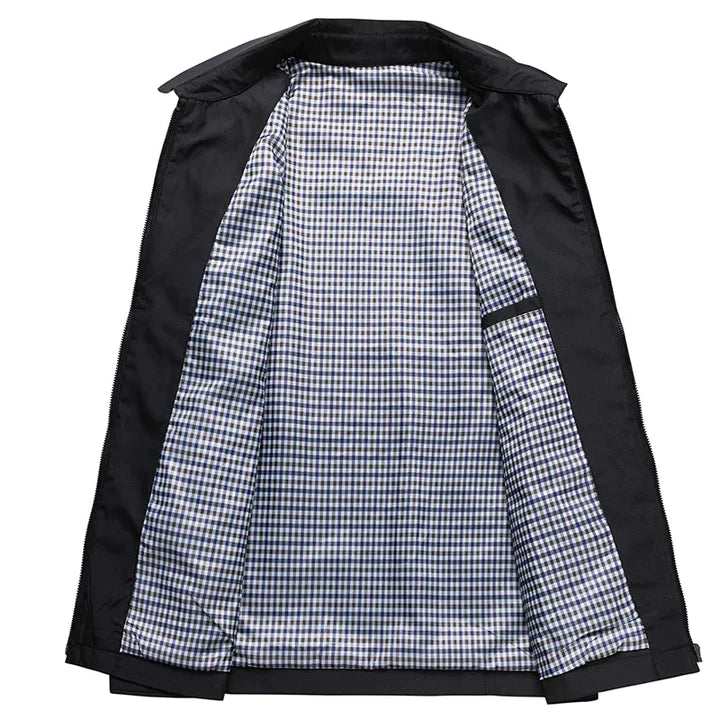 "Herren Übergangsjacke winddicht, wasserabweisend, aus Baumwolle, für Business & Freizeit, klassisches Design, vielseitig."