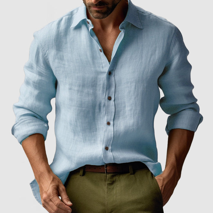 Elegantes Herren Vintage Hemd mit Knöpfen, vielseitig für Business Casual und legere Anlässe.