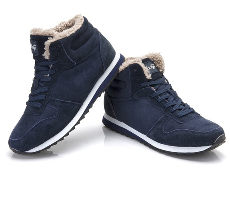 Gefütterte High-Top Herren-Sneakers für den Winter, schwarz, isoliert und warm