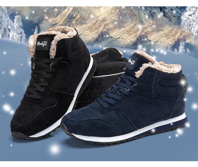 Detailaufnahme der warmen Fütterung in Herren-Winterschuhen, Komfort und Kälteschutz