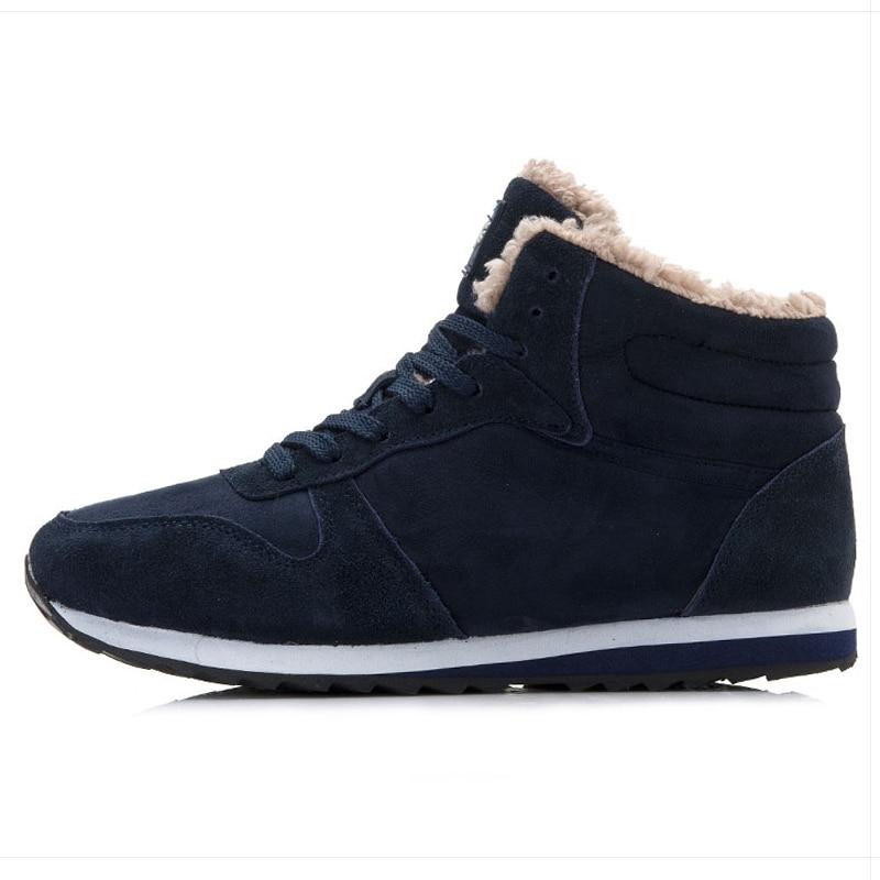 Warme Winterschuhe für Herren, braunes Leder, gefütterte Sneakers, für den Alltag