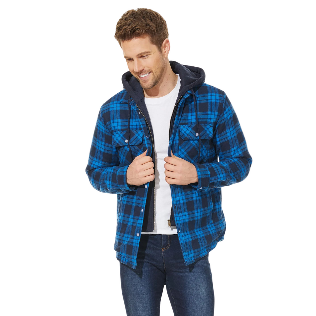 Herren wasserabweisende Herbstjacke mit Kapuze & Reißverschluss. Sportliche Übergangsjacke für Männer, komfortabel.