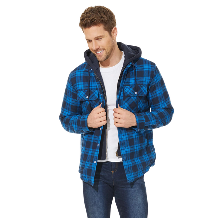 Herren wasserabweisende Herbstjacke mit Kapuze & Reißverschluss. Sportliche Übergangsjacke für Männer, komfortabel.