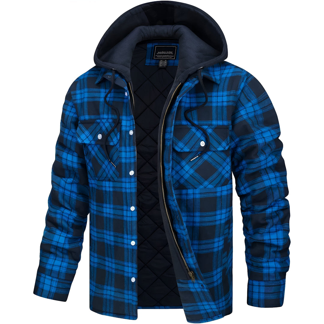 Reißverschluss und Taschen der Herren Herbstjacke. Praktische Übergangsjacke für Männer, sportlich und funktional.