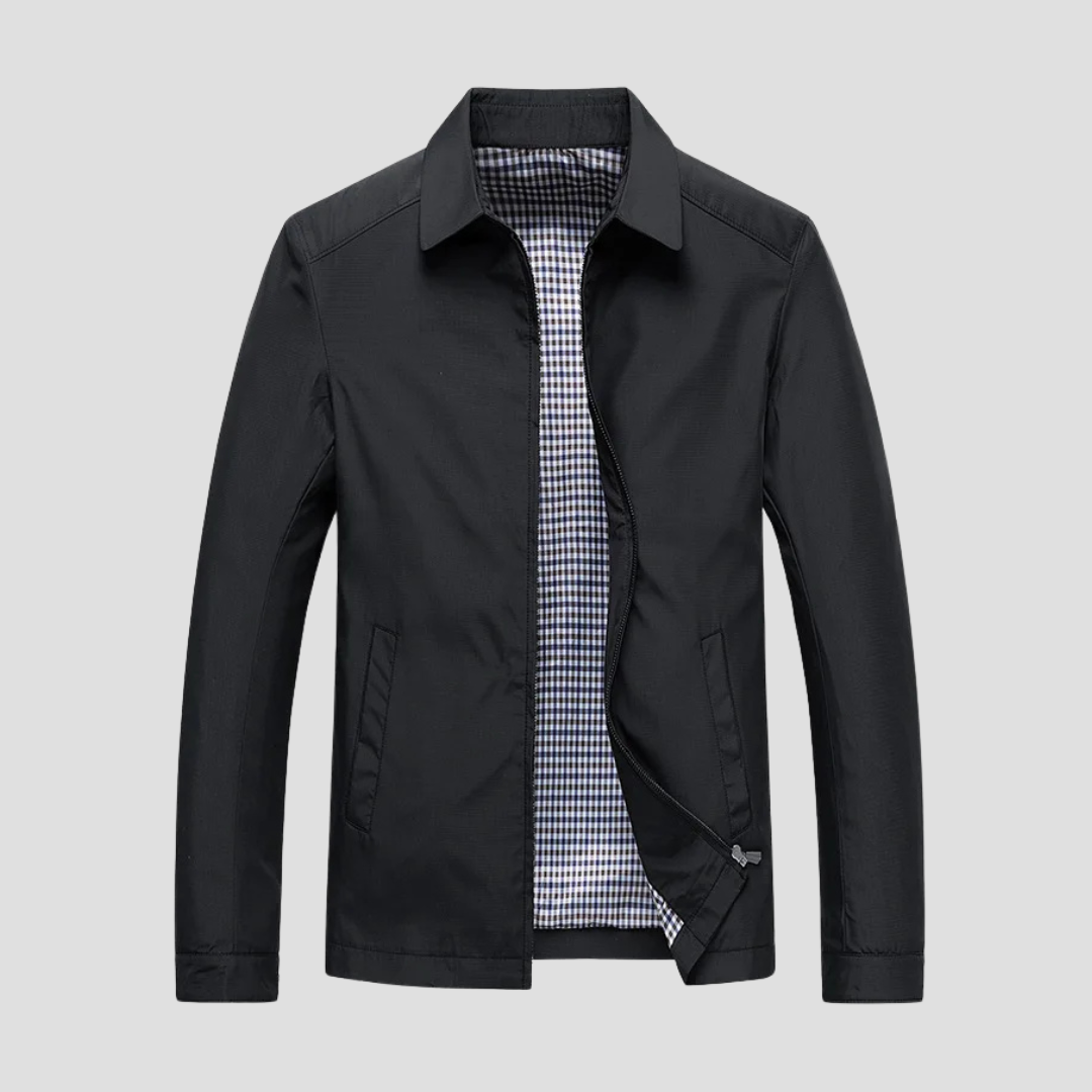 Leichte Herren-Freizeitjacke mit Reißverschluss, wasserdicht & atmungsaktiv, perfekt für den Übergang.