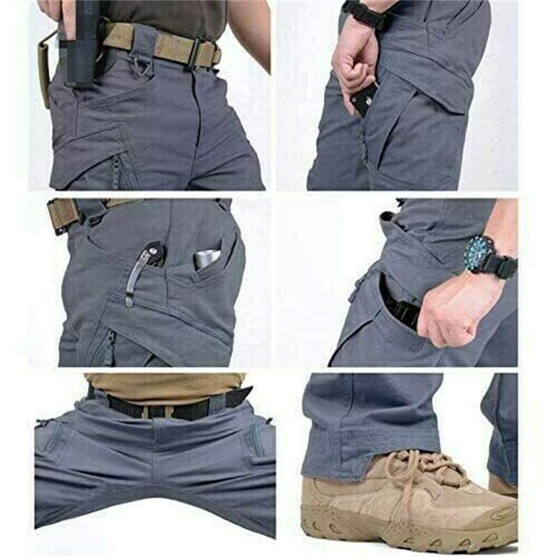 Herren Wanderhose mit mehreren sicheren Taschen, wasserdicht, taktisch, sehr funktionell für Outdoor.