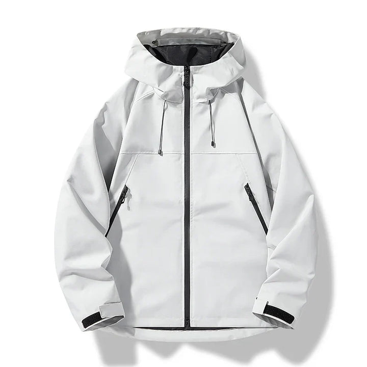 Herren wasserdichte & winddichte Shell Jacke mit Kapuze für Outdoor-Sport & Freizeit, wetterfeste Funktionsjacke.