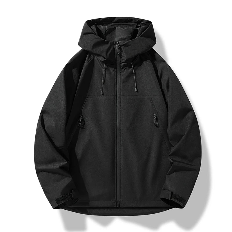 Leichte Herren Kapuzenjacke, wasserdicht & winddicht, ideal als Übergangsjacke für Outdoor & Sport.