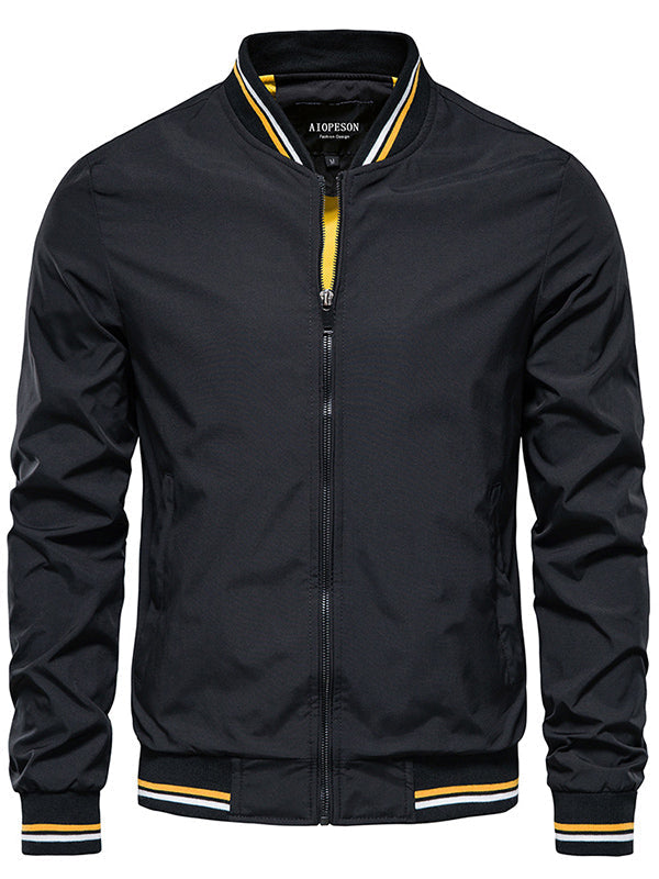 Freizeitjacke Herren mit Reißverschluss: Moderne, winddichte Stehkragenjacke für Männer, perfekt für Outdoor-Aktivitäten.