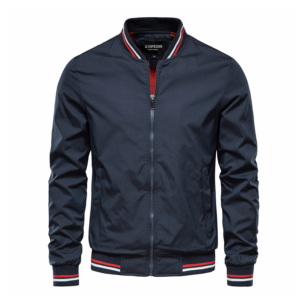 Outdoorjacke Herren winddicht: Robuste Übergangsjacke mit Stehkragen, ideal für Spaziergänge & leichte Outdoor-Aktivitäten.