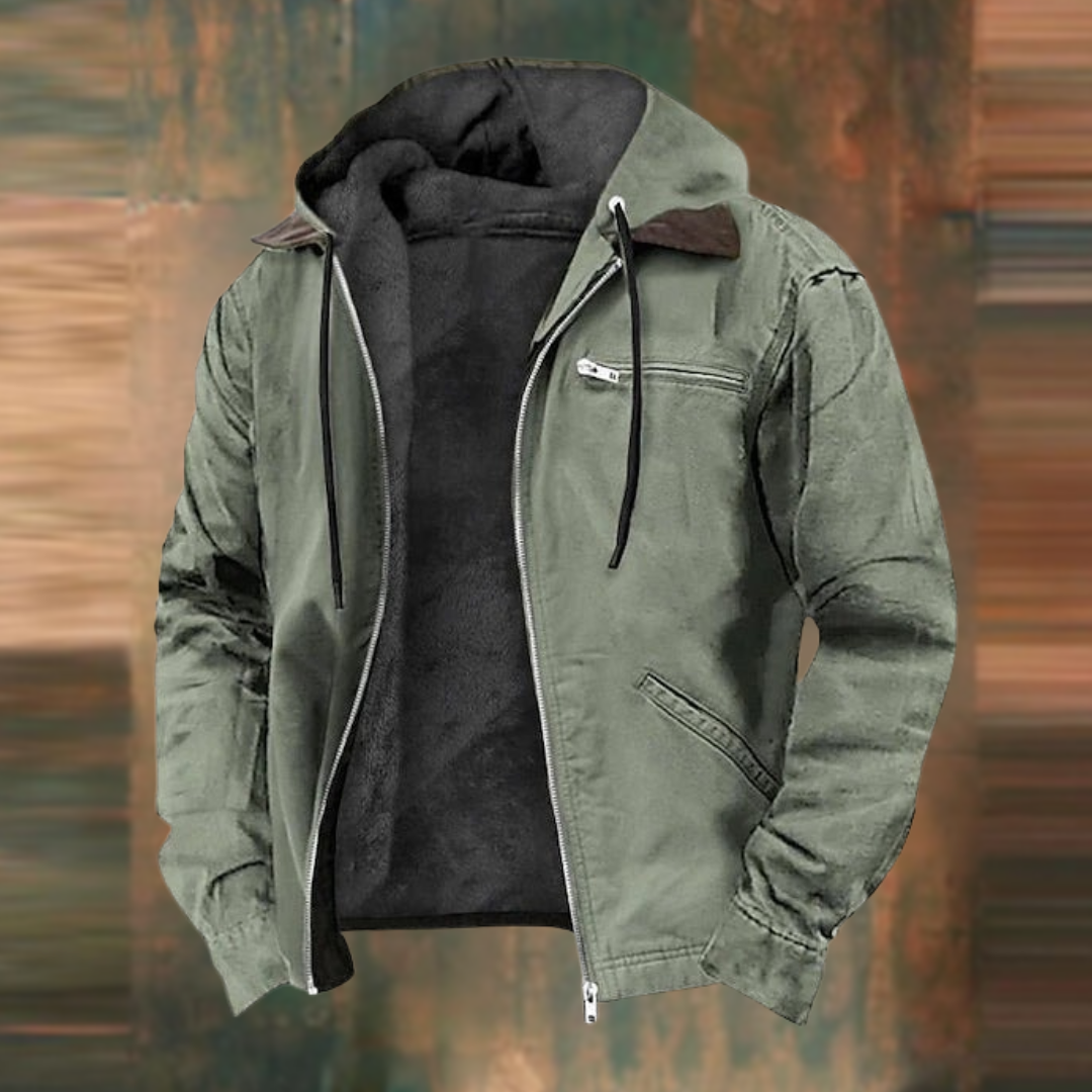 Warme und sportliche Herren Jacke im Hoodie-Stil für den Alltag, ideal für den Winter.