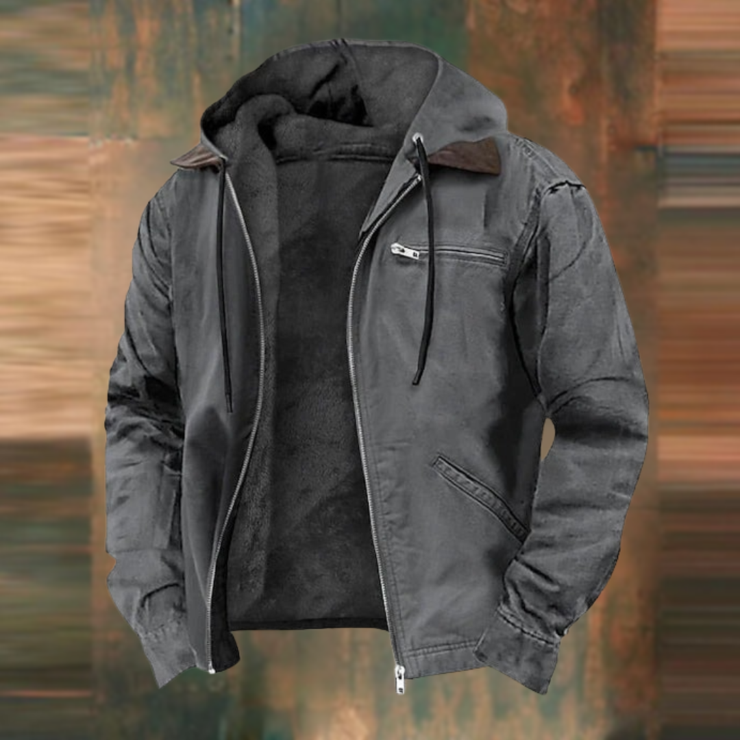 Modische Herren Winterjacke mit Kapuze und Reißverschluss, bequemer Pullover für Herren.