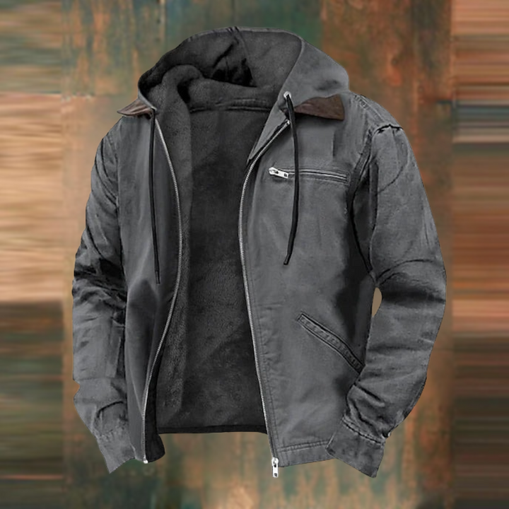 Modische Herren Winterjacke mit Kapuze und Reißverschluss, bequemer Pullover für Herren.