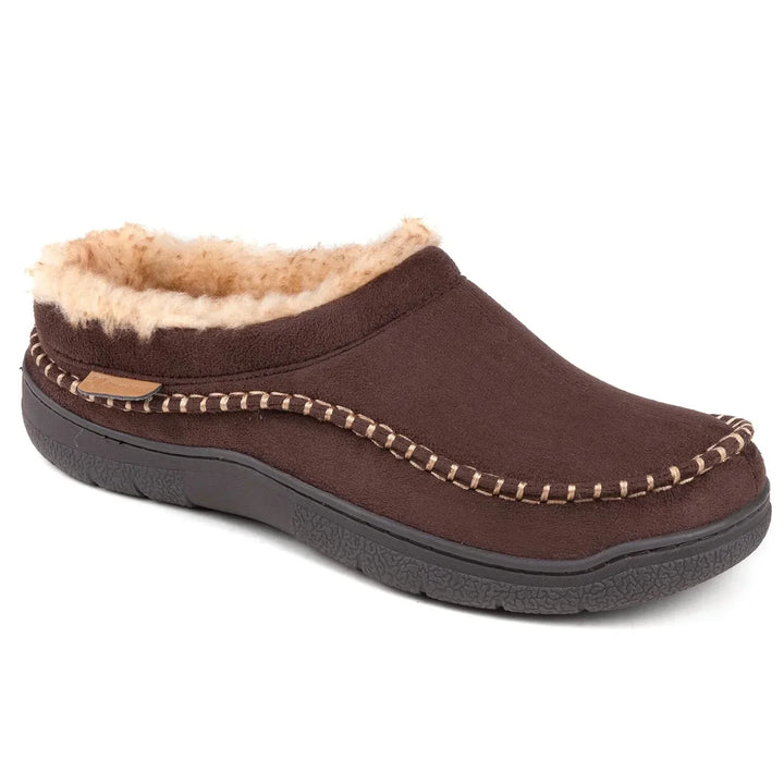 Schicke Herren Winter-Loafer in Dunkelgrau, warm gefüttert & rutschfest. Komfortable Slip-on Schuhe für Herren.