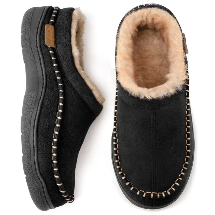 Warme Herren Winter-Loafer mit flauschigem Futter & rutschfester Gummisohle. Ideal als Outdoor- & Hausschuhe.