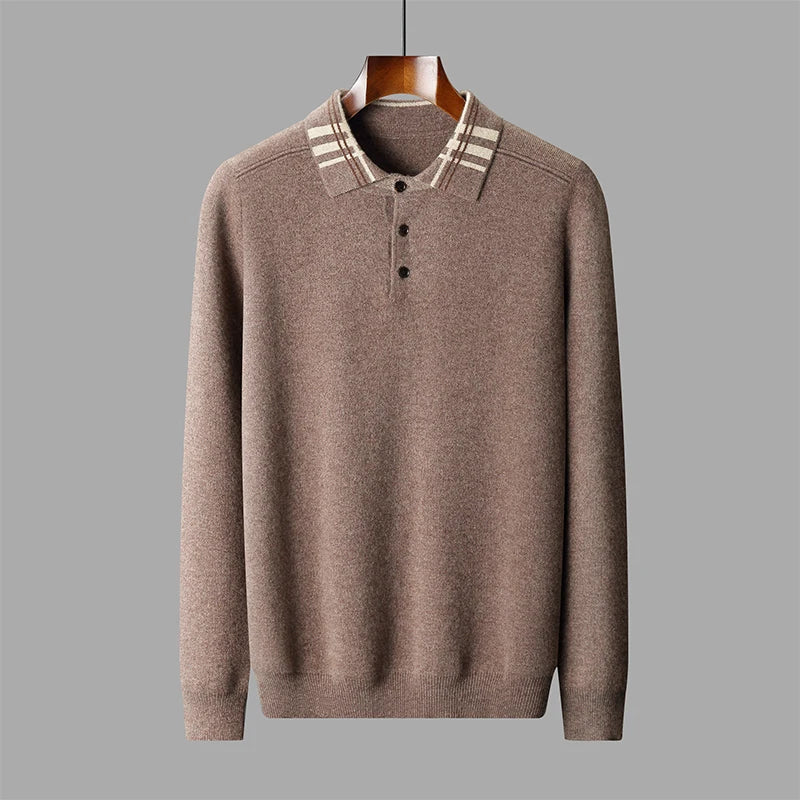 Stilvoller Herren Winterpullover mit Polokragen. Klassisches, warmes Langarm-Oberteil für jede Gelegenheit.