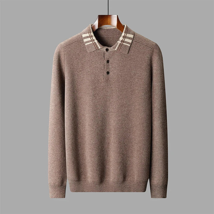 Stilvoller Herren Winterpullover mit Polokragen. Klassisches, warmes Langarm-Oberteil für jede Gelegenheit.