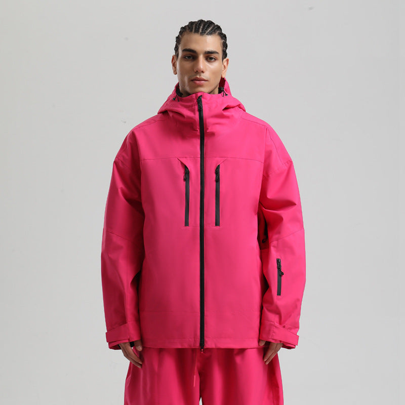 Rückansicht der funktionalen Herren Winter Sportjacke, ideal für Ski, Schnee & Freizeit.