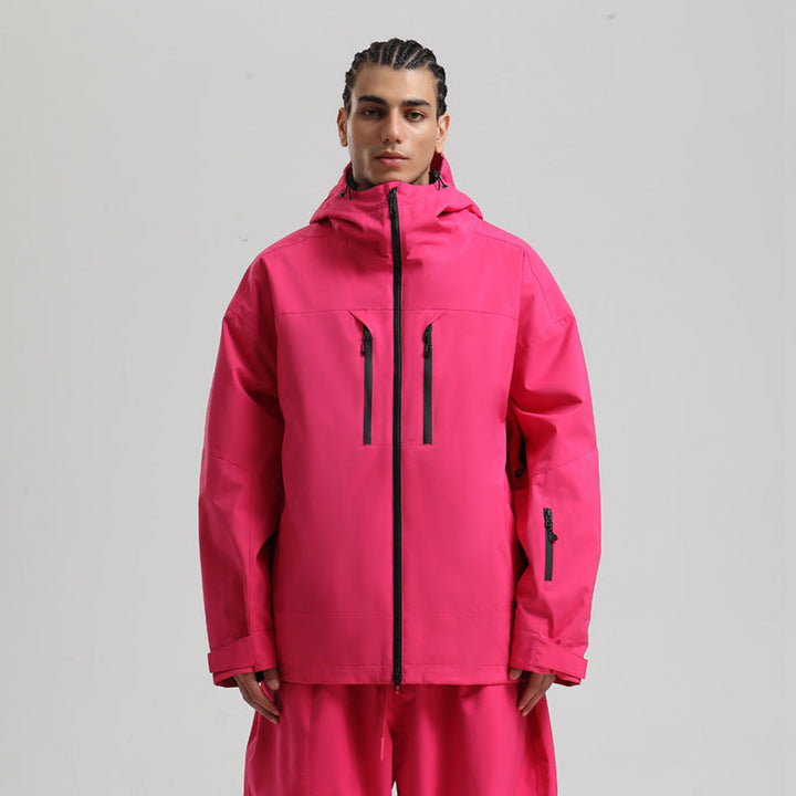 Rückansicht der funktionalen Herren Winter Sportjacke, ideal für Ski, Schnee & Freizeit.