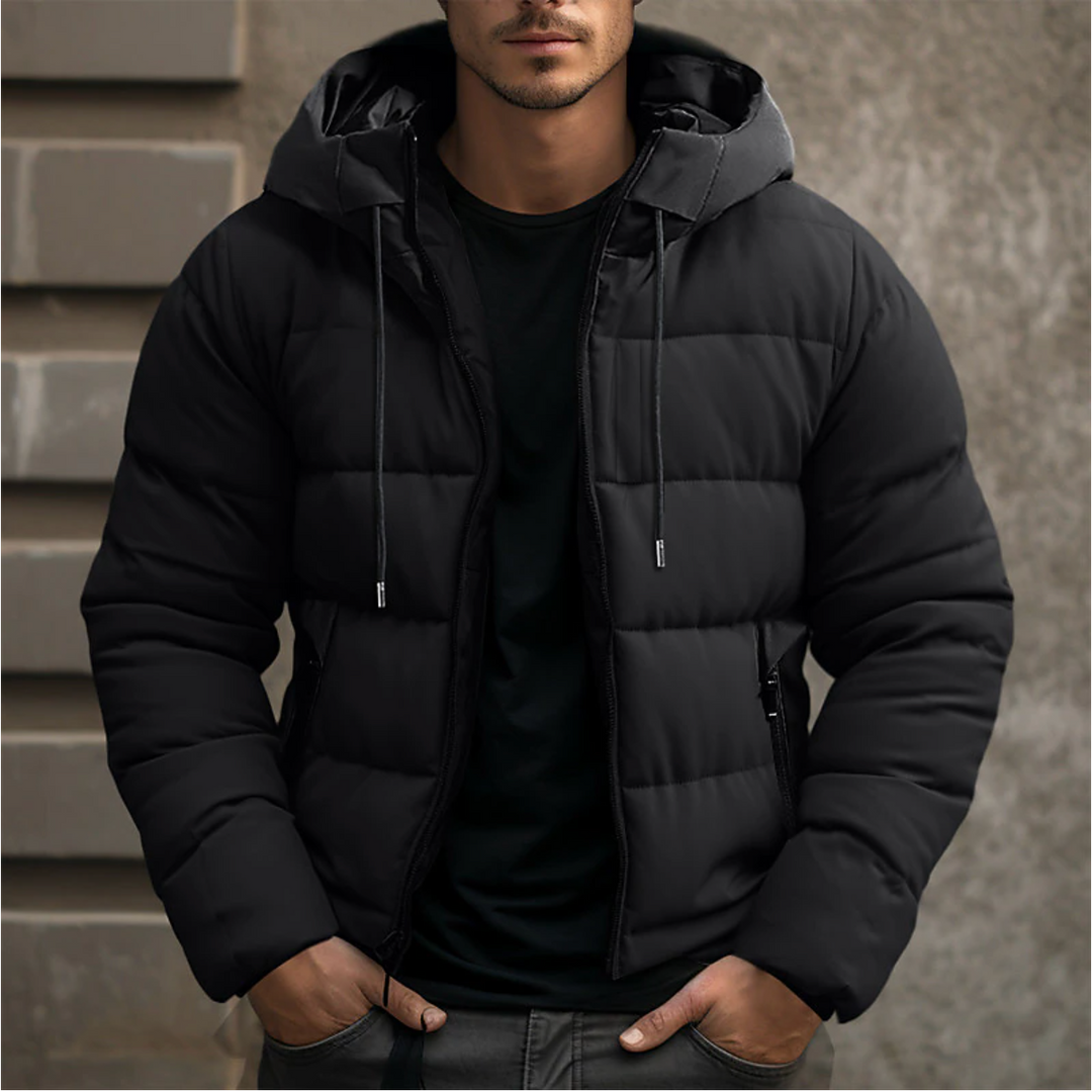 Warme Herren Winterjacke als Steppjacke mit Kapuze, perfekt für modische Herren.