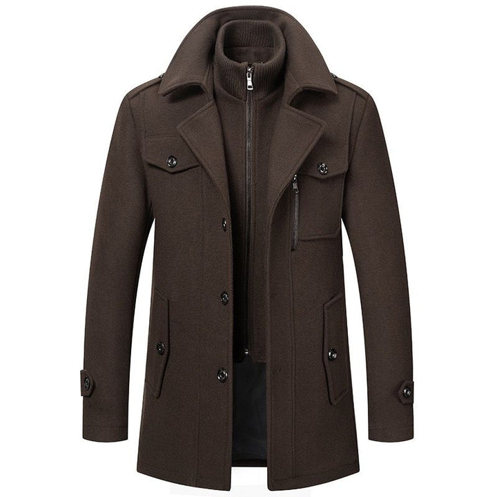 Stilvoller Herren Freizeit Wintermantel aus Wollmix mit Reißverschluss, bequeme Herrenmode.
