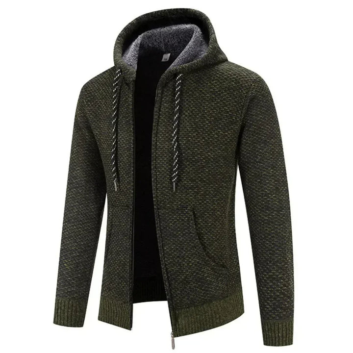 Herren Winter Zip-Hoodie Jacke, warm & bequem, mit Reißverschluss. Perfekt für kalte Tage und Freizeit.