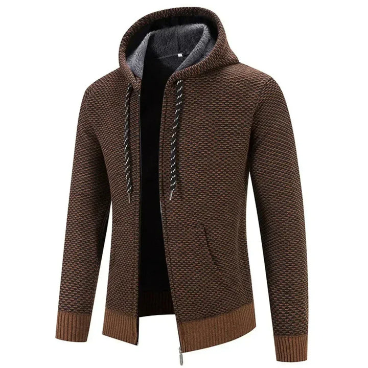 Warmer Herren Reißverschluss-Hoodie, atmungsaktiv & weich. Modische Oberbekleidung für Herrenmode.