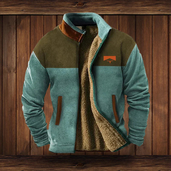 Warme Herren Winterjacke, Vintage-Stoff, robust und stylisch. Perfekte Freizeitjacke für Herbst & Winter.