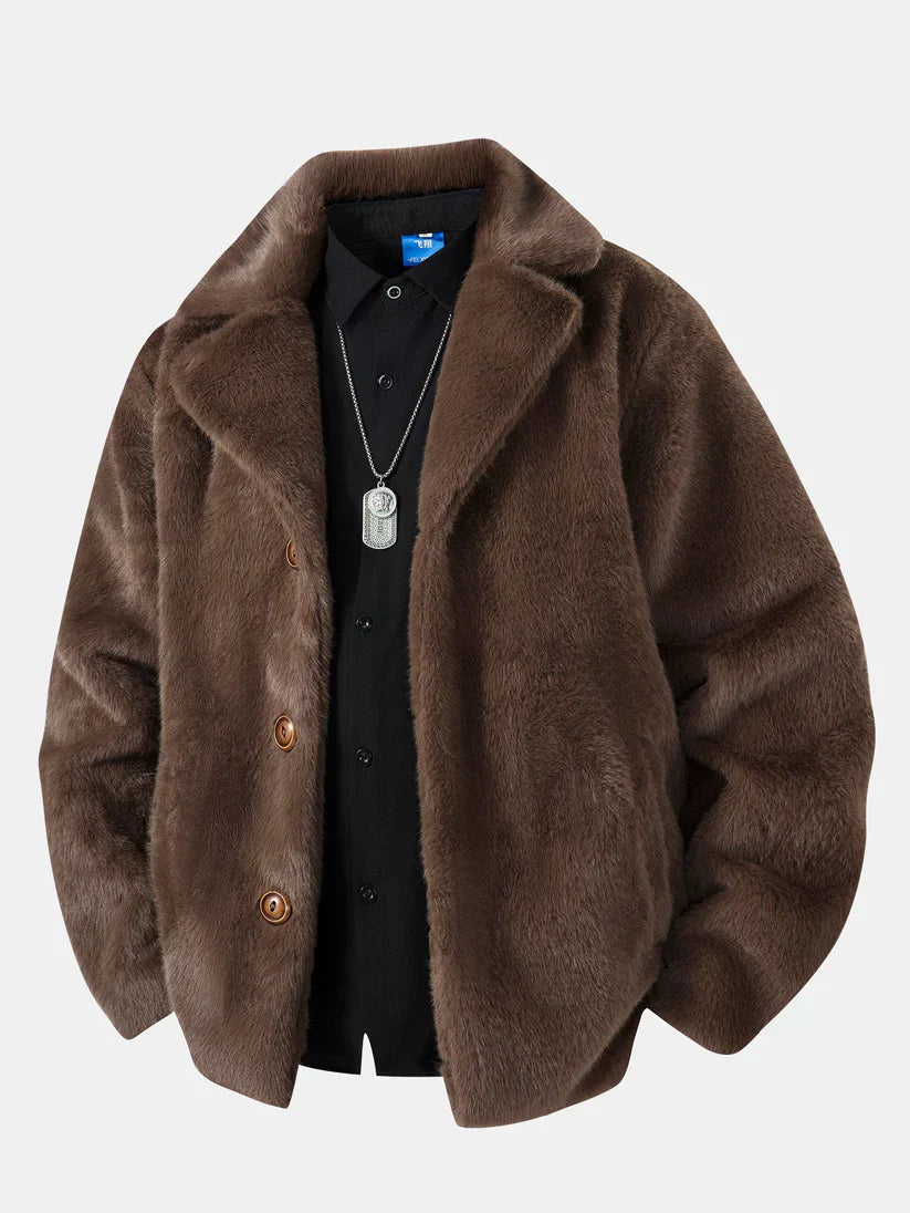 Herren Winterjacke mit Knopfleiste, lockerer Passform für Komfort an kalten Tagen. Stylische Oberbekleidung für Männer.