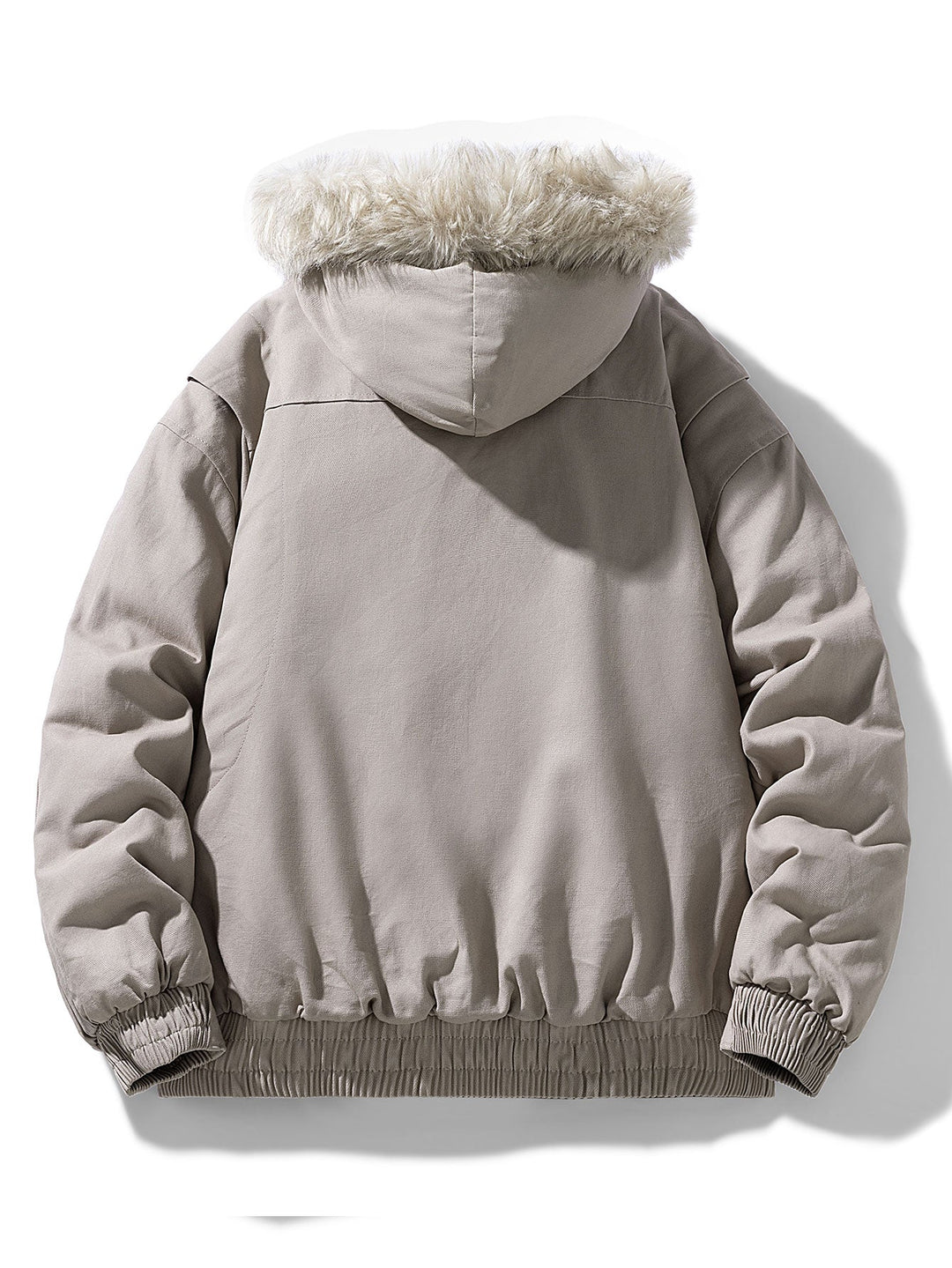 Stilvolle Herren Winterjacke mit Kapuze und luxuriösem Kunstpelz, eine modische Steppjacke für moderne Männer.