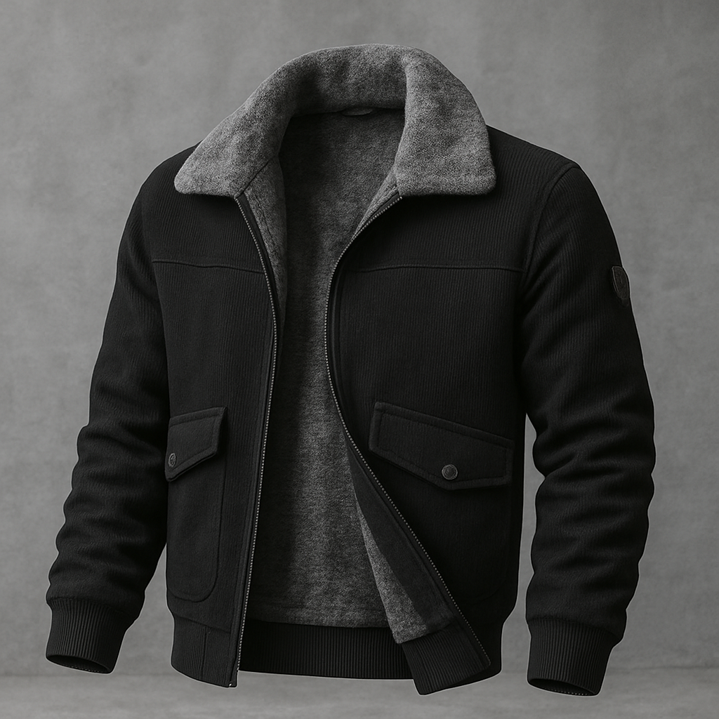 Herren Winterjacke, warm & stilvoll, ideal für kalte Tage. Komfortable gefütterte Freizeitjacke mit Reißverschluss.