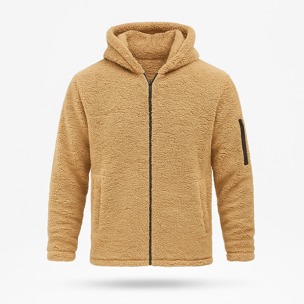 Stilvolle Herren-Kapuzenjacke, modern und wärmend. Perfekt für kalte Wintertage & Herrenmode.