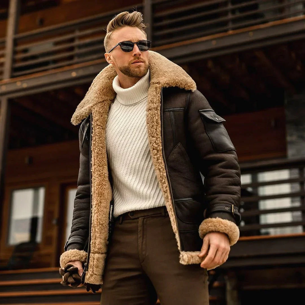 Stylischer Herren Parka mit dicker Wattierung, wasserabweisend, perfekt für Winter und kaltes Wetter.